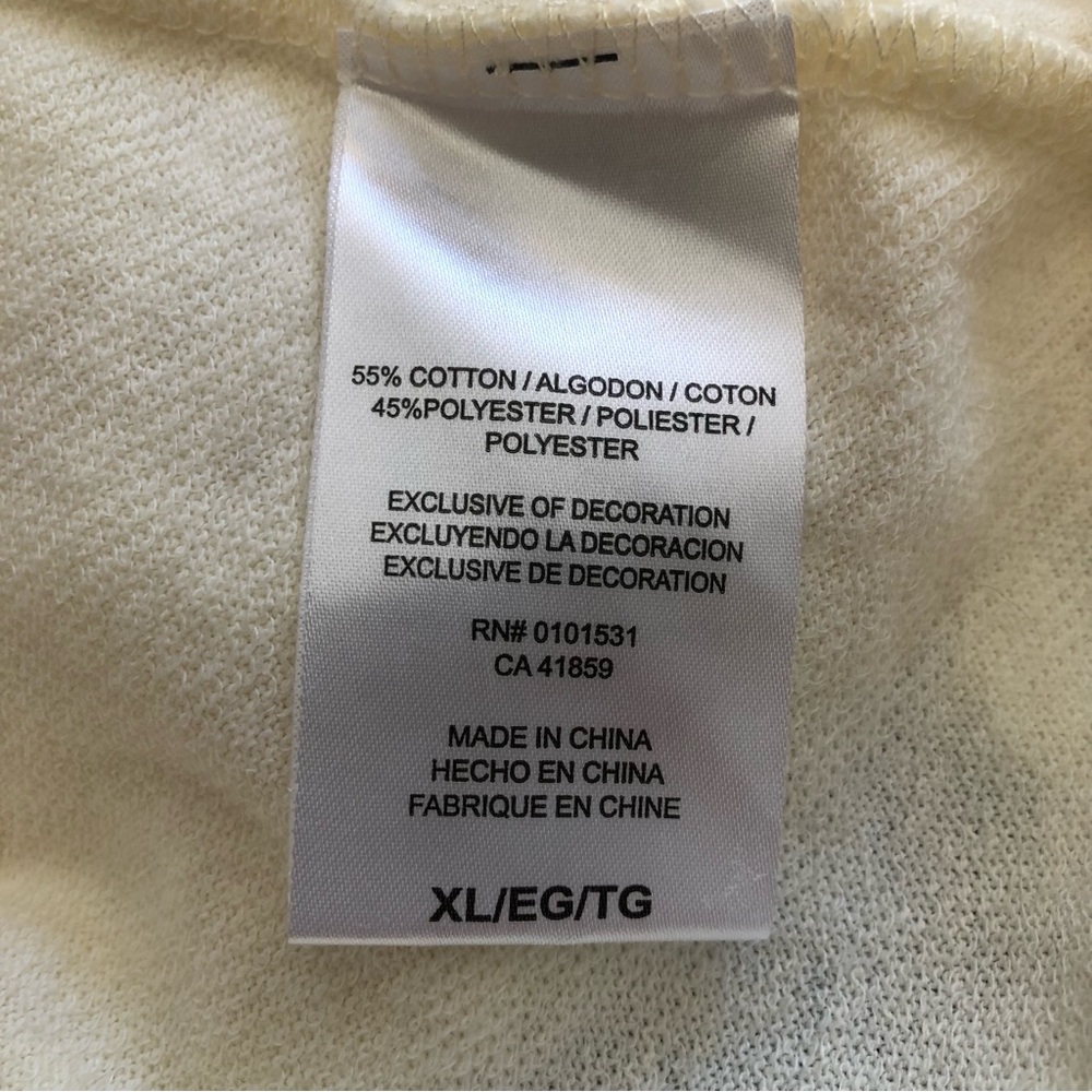 NWT ladies Doe State of Kind cream/ blue long sleeve w/embroidery top. Sz XL - Picture 4 of 5